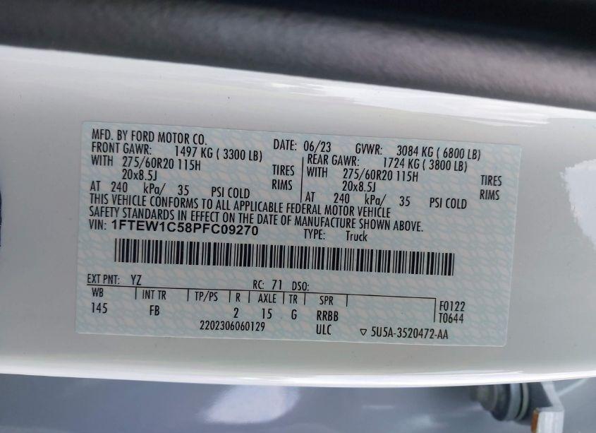 Photo 9 of 2023 Ford F-150 XLT (VIN 1FTEW1C58PFC09270)