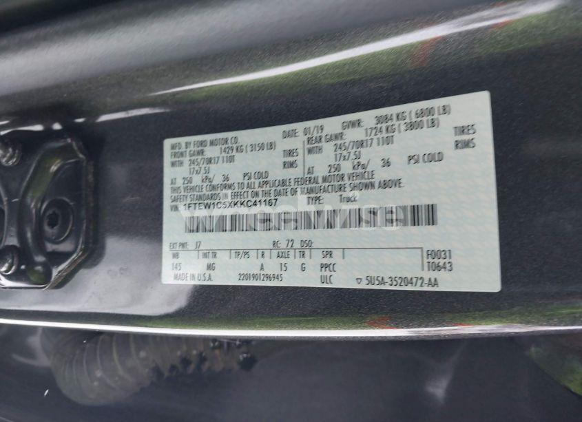 Photo 9 of 2019 Ford F-150 XLT (VIN 1FTEW1C5XKKC41167)