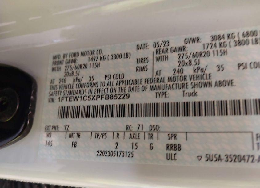 Photo 9 of 2023 Ford F-150 XLT (VIN 1FTEW1C5XPFB85229)