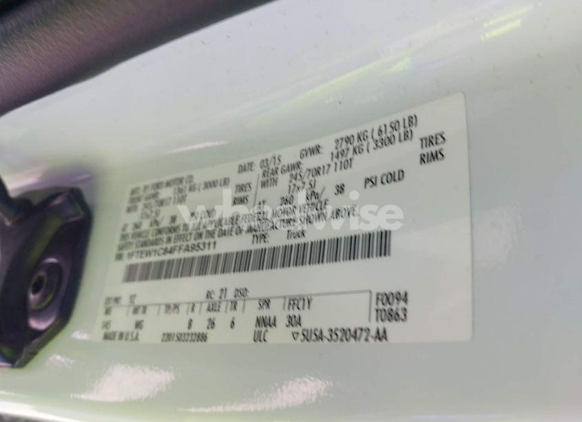 Photo 9 of 2015 Ford F-150 XL (VIN 1FTEW1C84FFA95311)