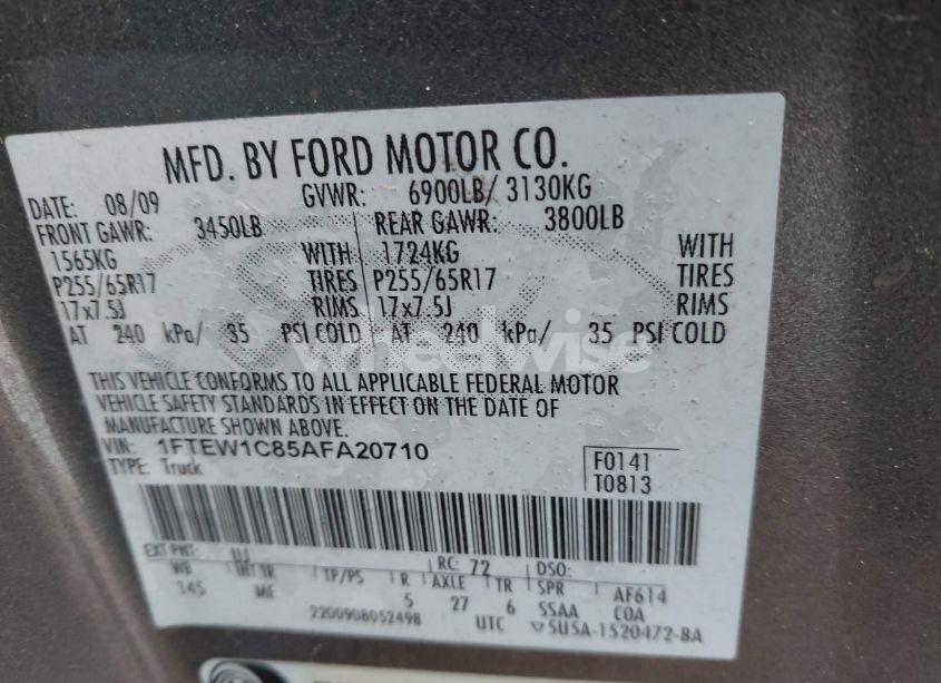 Photo 9 of 2010 Ford F-150 (VIN 1FTEW1C85AFA20710)