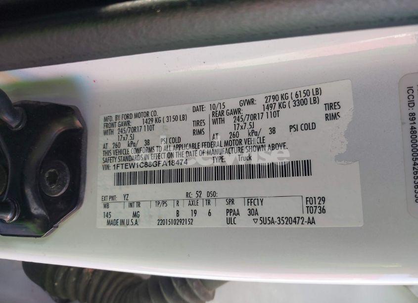 Photo 9 of 2016 Ford F-150 XLT (VIN 1FTEW1C88GFA18474)