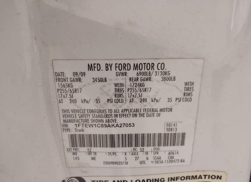 Photo 9 of 2010 Ford F-150 XLT (VIN 1FTEW1C89AKA27053)