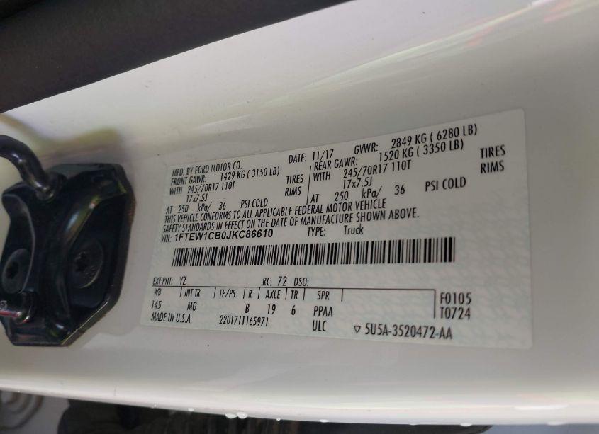 Photo 9 of 2018 Ford F-150 XLT (VIN 1FTEW1CB0JKC86610)