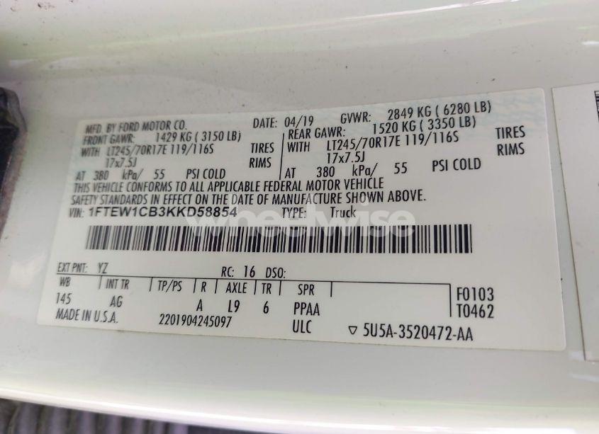 Photo 9 of 2019 Ford F-150 XL (VIN 1FTEW1CB3KKD58854)