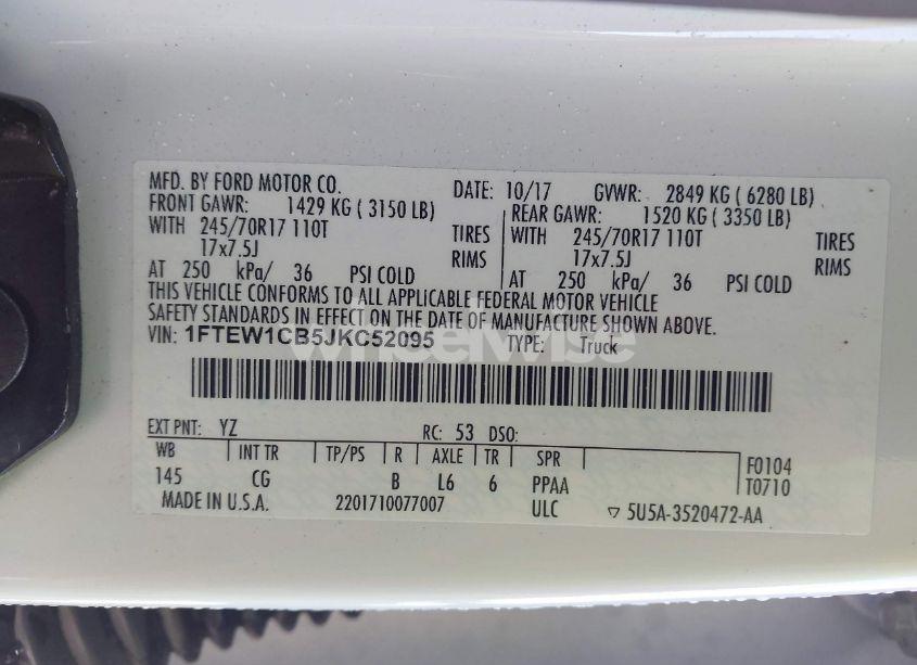 Photo 9 of 2018 Ford F-150 XL (VIN 1FTEW1CB5JKC52095)