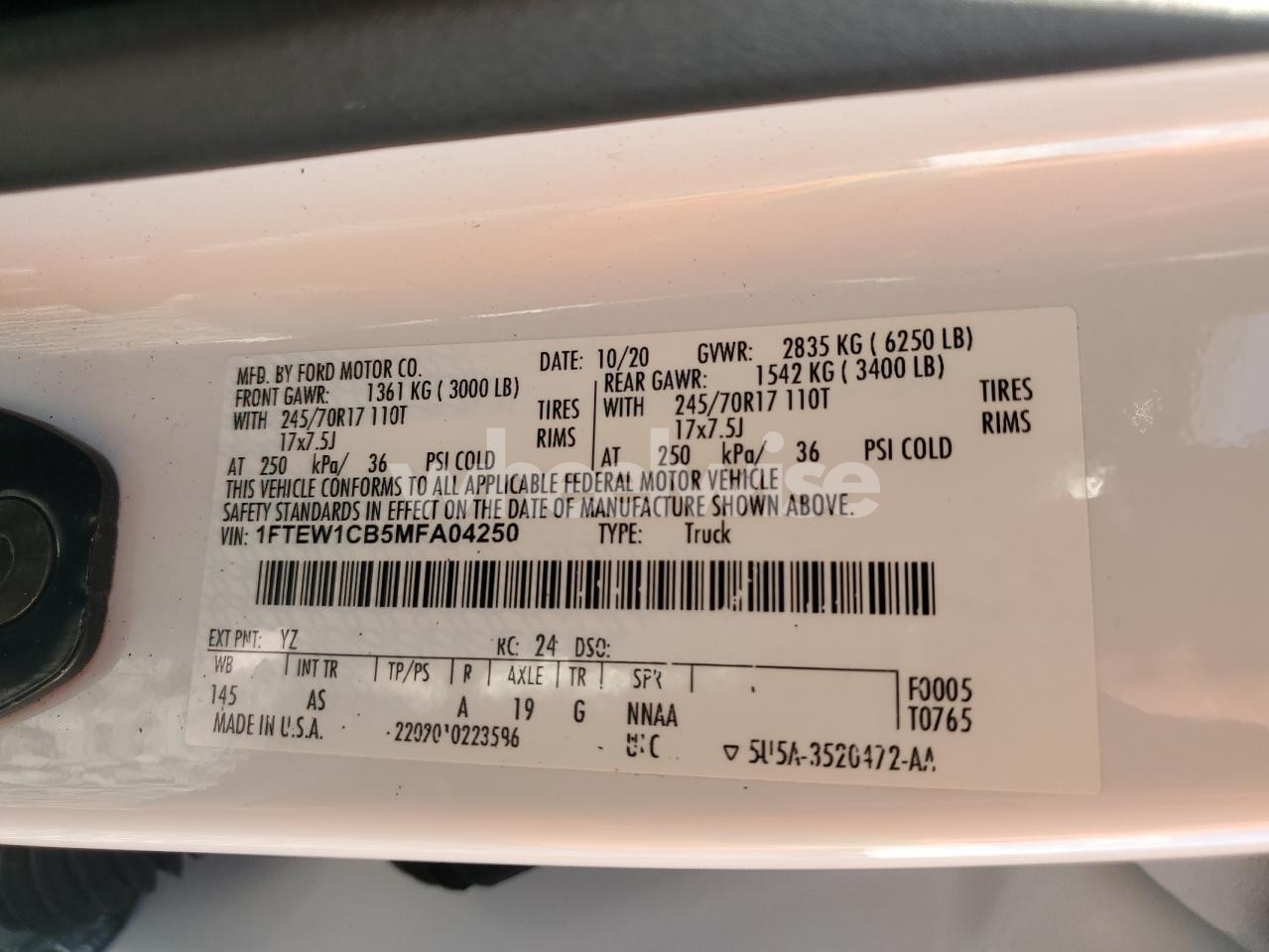 2021 FORD F150 SUPERCREW