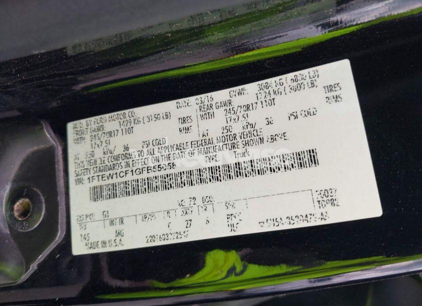Photo 9 of 2016 Ford F-150 XLT (VIN 1FTEW1CF1GFB55058)
