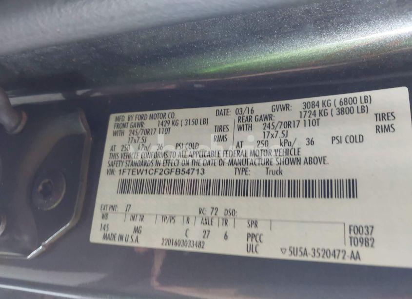 Photo 9 of 2016 Ford F-150 XLT (VIN 1FTEW1CF2GFB54713)