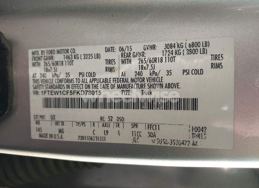 Photo 9 of 2015 Ford F-150 XLT (VIN 1FTEW1CF5FKD78015)