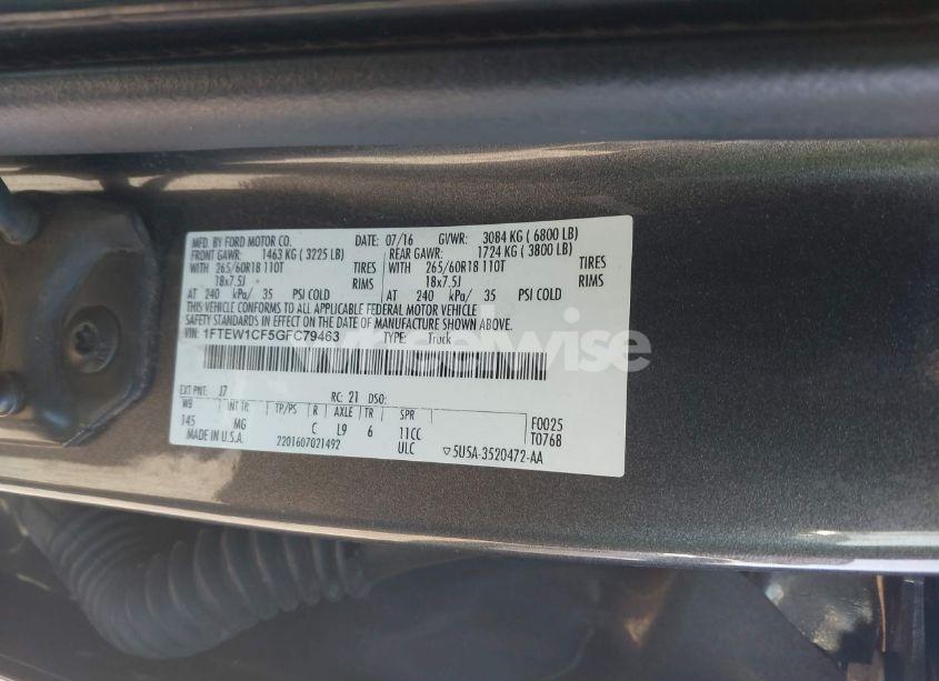 Photo 9 of 2016 Ford F-150 XLT (VIN 1FTEW1CF5GFC79463)