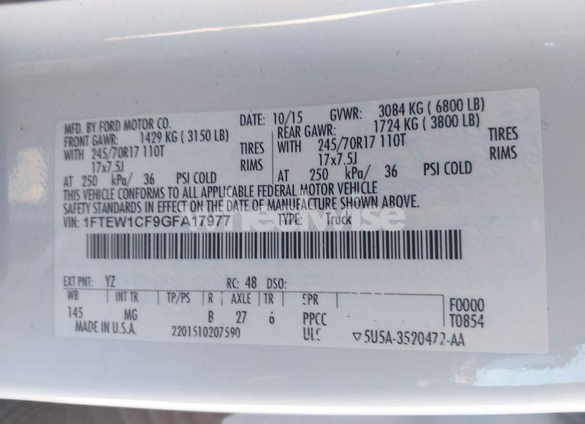 Photo 9 of 2016 Ford F-150 XLT (VIN 1FTEW1CF9GFA17977)