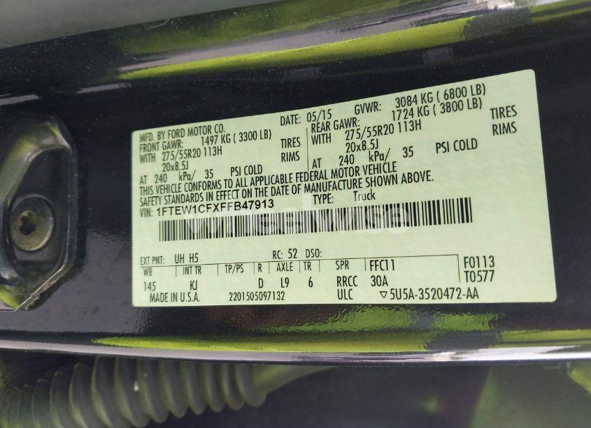 Photo 9 of 2015 Ford F-150 KING RANCH (VIN 1FTEW1CFXFFB47913)