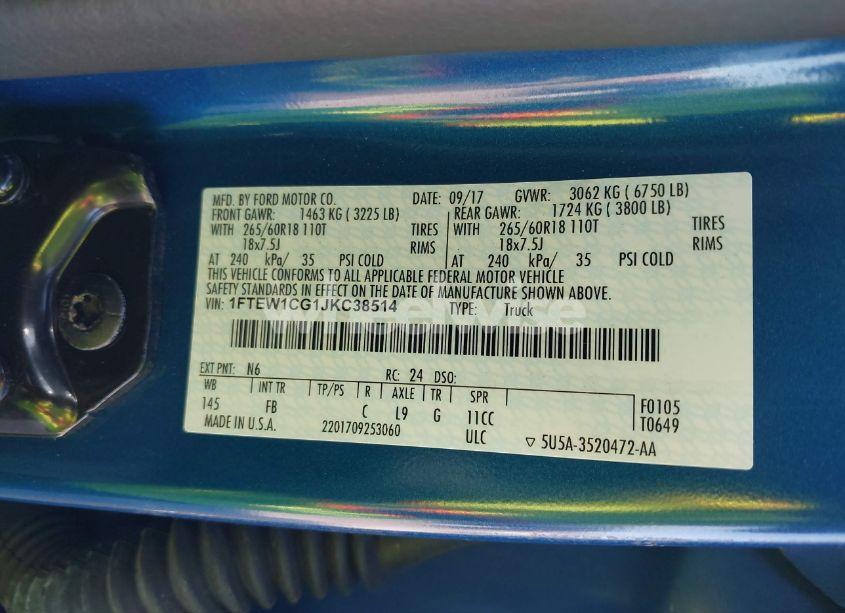 Photo 9 of 2018 Ford F-150 XLT (VIN 1FTEW1CG1JKC38514)