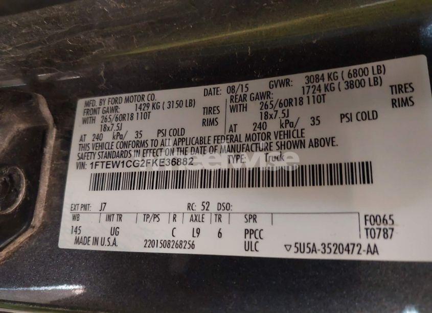 Photo 9 of 2015 Ford F-150 XLT (VIN 1FTEW1CG2FKE36882)