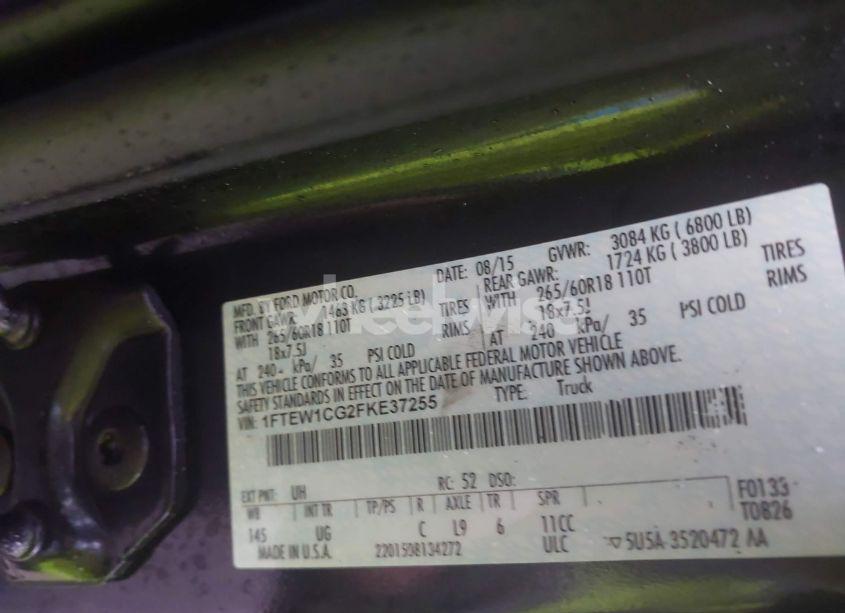Photo 9 of 2015 Ford F-150 XLT (VIN 1FTEW1CG2FKE37255)