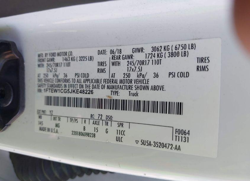 Photo 9 of 2018 Ford F-150 XLT (VIN 1FTEW1CG5JKE48226)
