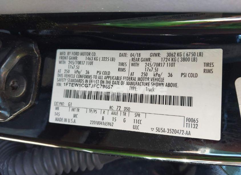 Photo 9 of 2018 Ford F-150 XLT (VIN 1FTEW1CG7JFC79657)