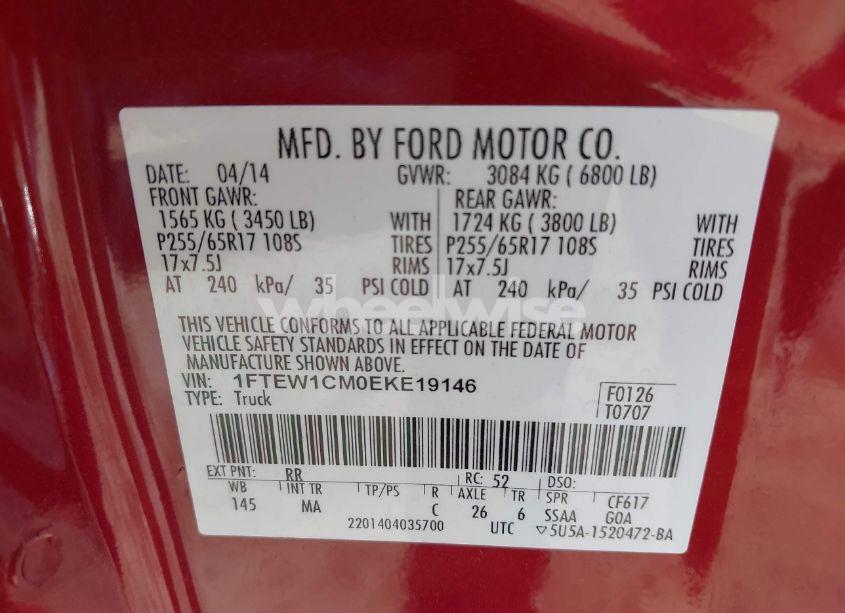 Photo 9 of 2014 Ford F-150 XLT (VIN 1FTEW1CM0EKE19146)