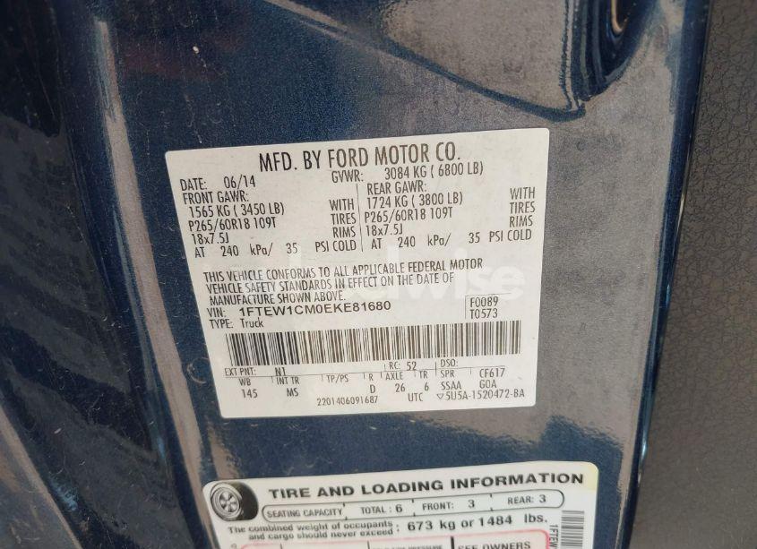 Photo 9 of 2014 Ford F-150 XLT (VIN 1FTEW1CM0EKE81680)