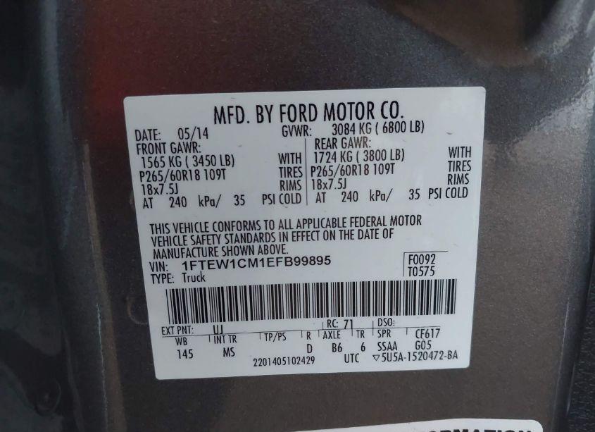 Photo 9 of 2014 Ford F-150 XLT (VIN 1FTEW1CM1EFB99895)