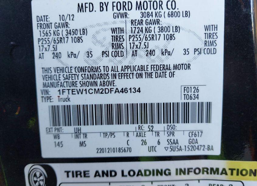 Photo 9 of 2013 Ford F-150 XLT (VIN 1FTEW1CM2DFA46134)