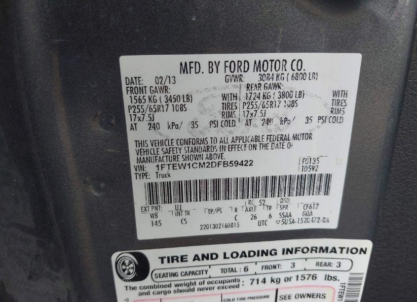 Photo 9 of 2013 Ford F-150 XL (VIN 1FTEW1CM2DFB59422)