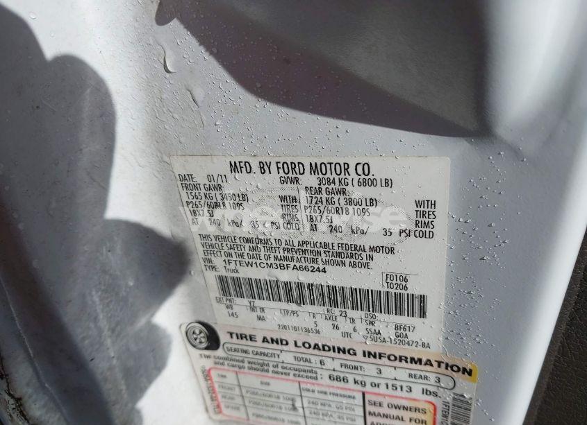 Photo 9 of 2011 Ford F-150 XLT (VIN 1FTEW1CM3BFA66244)