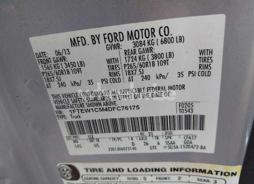 Photo 9 of 2013 Ford F-150 XLT (VIN 1FTEW1CM4DFC76175)