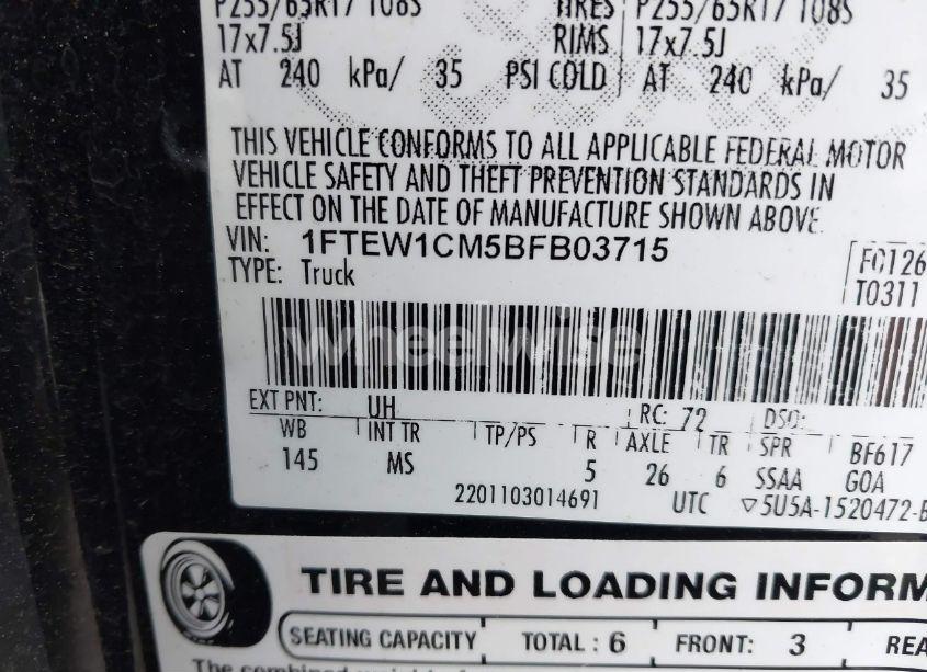 Photo 9 of 2011 Ford F-150 XLT (VIN 1FTEW1CM5BFB03715)