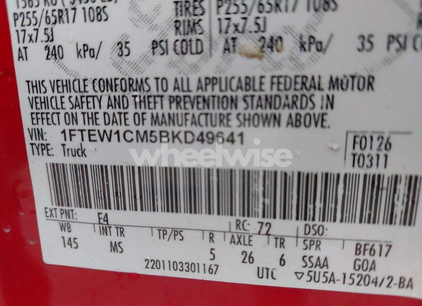 Photo 9 of 2011 Ford F-150 XLT (VIN 1FTEW1CM5BKD49641)