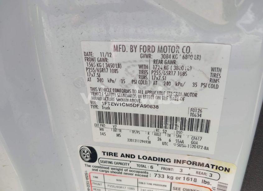 Photo 9 of 2013 Ford F-150 XLT (VIN 1FTEW1CM5DFA90838)