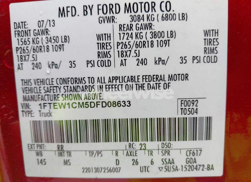 Photo 9 of 2013 Ford F-150 XLT (VIN 1FTEW1CM5DFD08633)