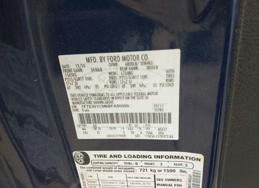 Photo 9 of 2011 Ford F-150 XL (VIN 1FTEW1CM6BFA50099)