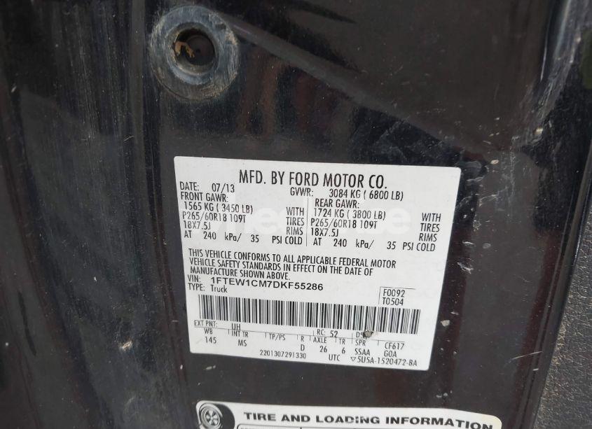 Photo 9 of 2013 Ford F-150 XLT (VIN 1FTEW1CM7DKF55286)