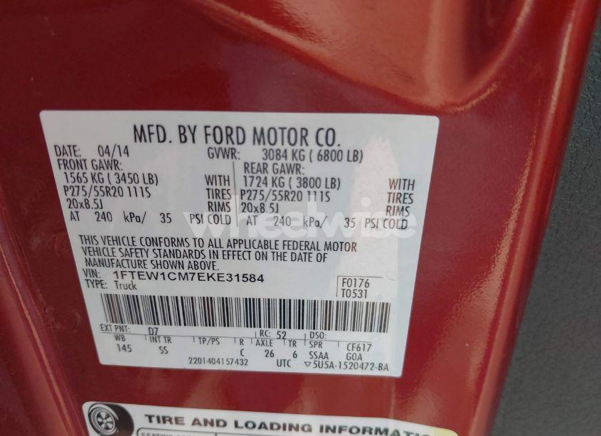 Photo 9 of 2014 Ford F-150 STX (VIN 1FTEW1CM7EKE31584)