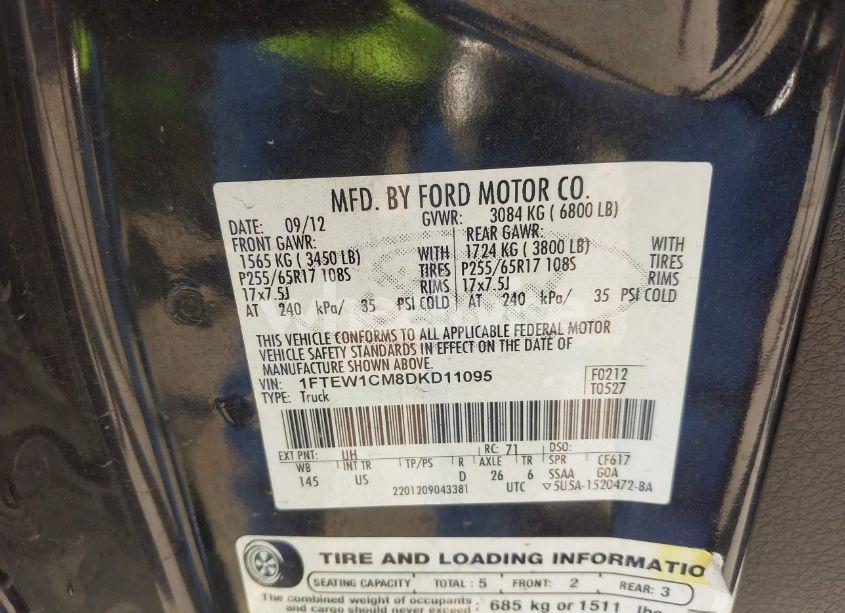 Photo 9 of 2013 Ford F-150 XLT (VIN 1FTEW1CM8DKD11095)