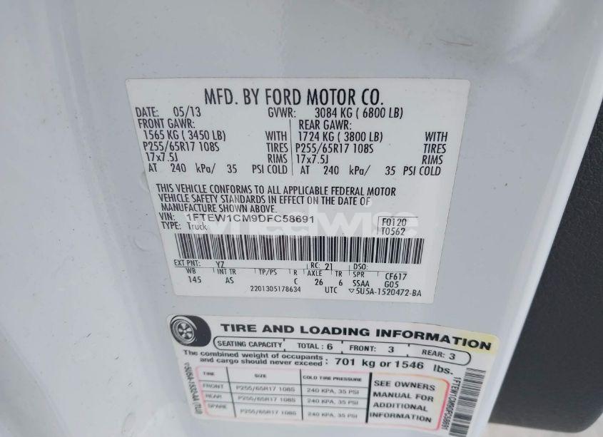 Photo 9 of 2013 Ford F-150 XL (VIN 1FTEW1CM9DFC58691)