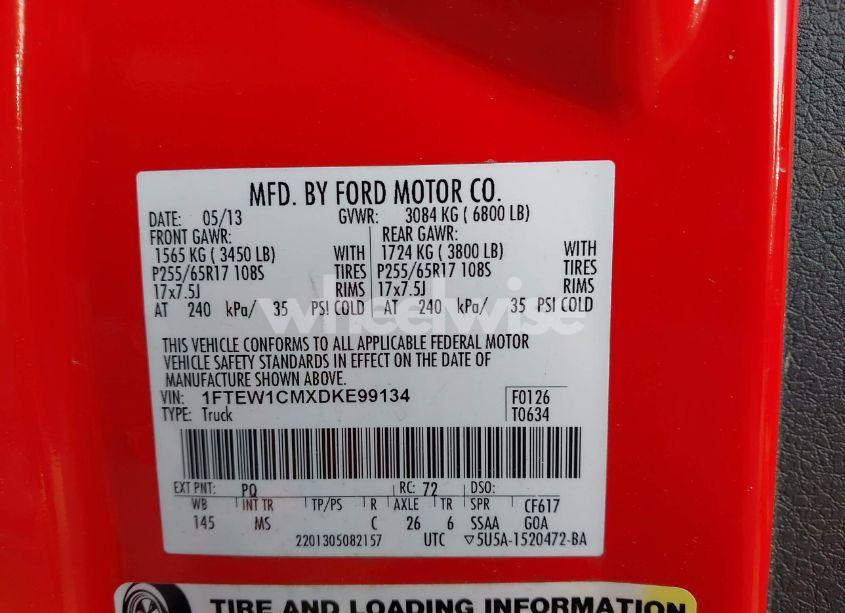 Photo 9 of 2013 Ford F-150 XLT (VIN 1FTEW1CMXDKE99134)