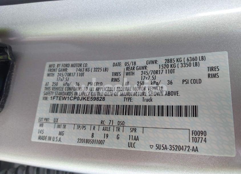 Photo 9 of 2018 Ford F-150 XLT (VIN 1FTEW1CP0JKE59828)