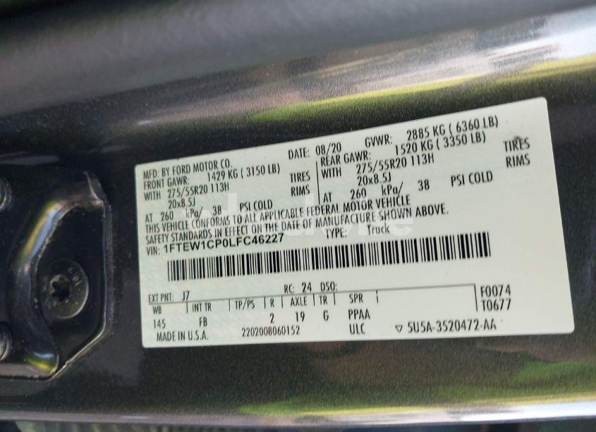 Photo 9 of 2020 Ford F-150 XLT (VIN 1FTEW1CP0LFC46227)