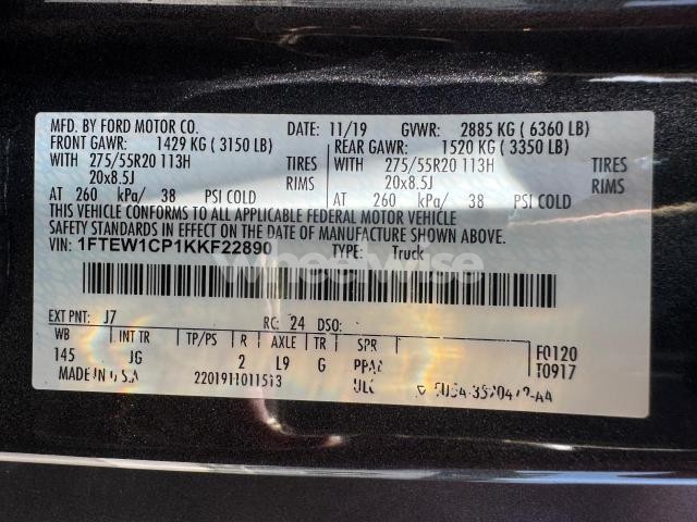 Photo 11 of 2019 FORD F150 SUPERCREW (VIN 1FTEW1CP1KKF22890)