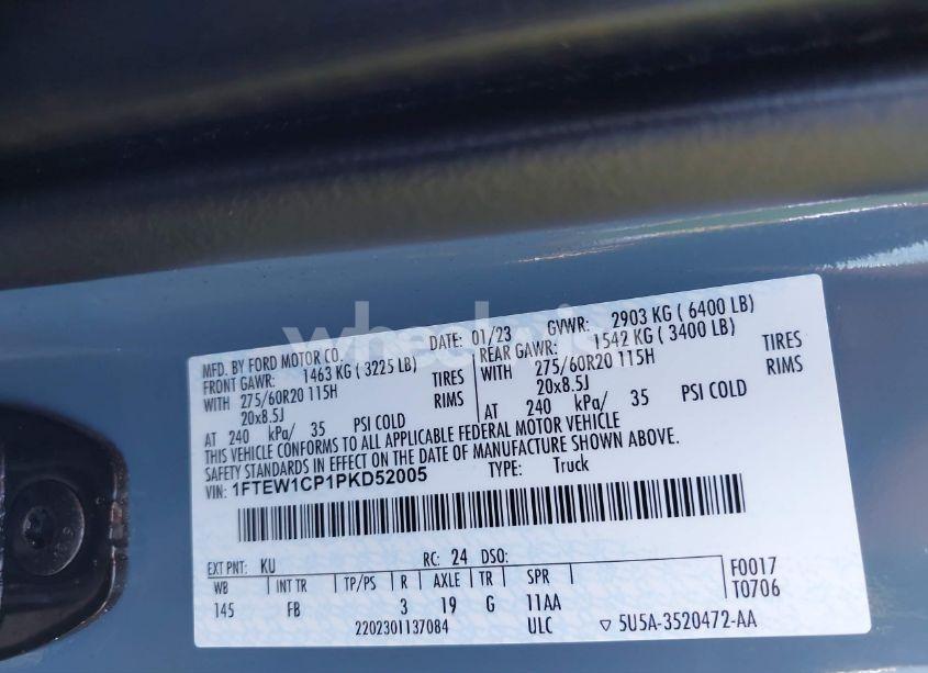 Photo 9 of 2023 Ford F-150 XLT (VIN 1FTEW1CP1PKD52005)