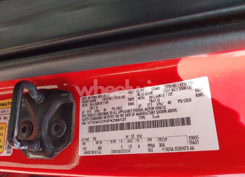 Photo 9 of 2015 Ford F-150 XLT (VIN 1FTEW1CP2FKD66137)