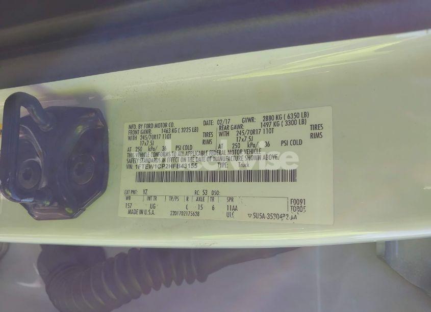 Photo 9 of 2017 Ford F-150 XLT (VIN 1FTEW1CP2HFB43155)