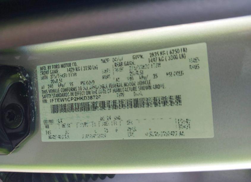 Photo 9 of 2017 Ford F-150 XL (VIN 1FTEW1CP2HKD38728)