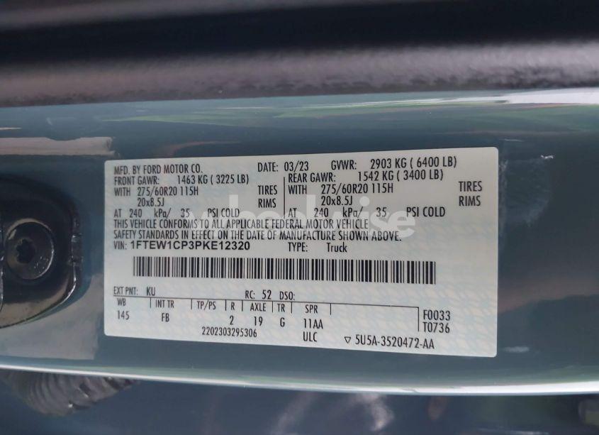 Photo 9 of 2023 Ford F-150 XLT (VIN 1FTEW1CP3PKE12320)