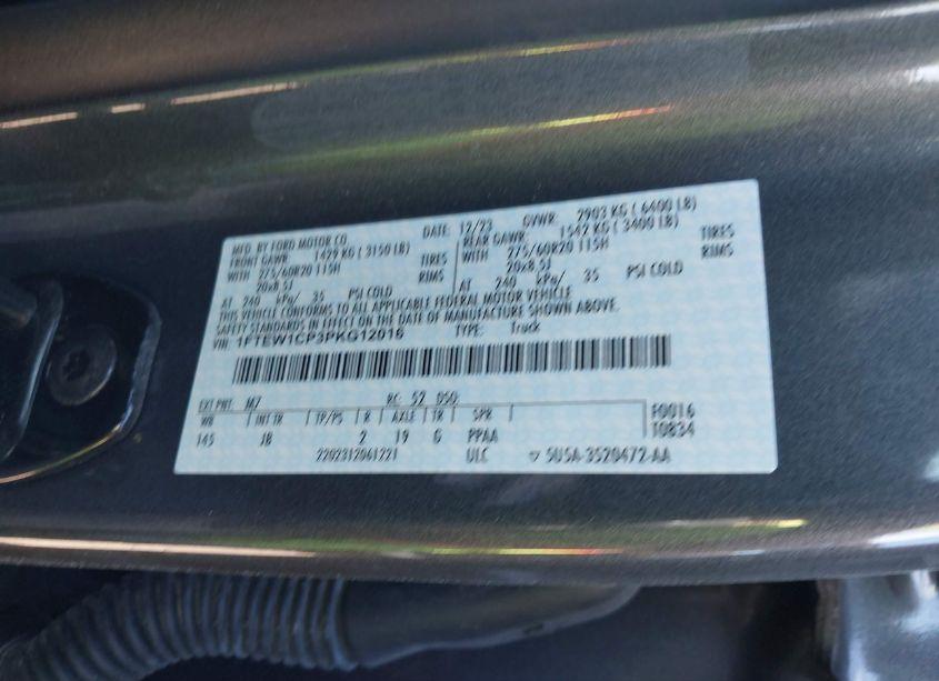 Photo 9 of 2023 Ford F-150 XL (VIN 1FTEW1CP3PKG12016)