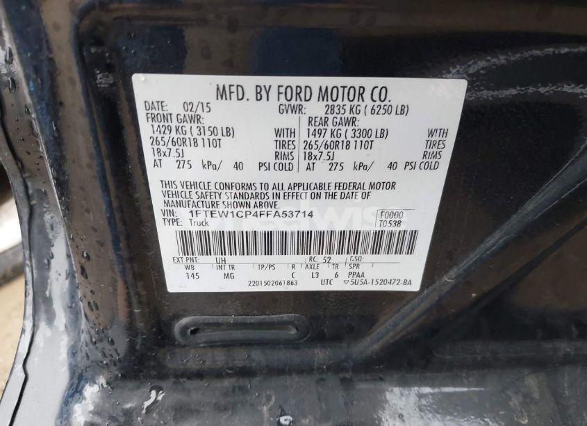 Photo 9 of 2015 Ford F-150 XLT (VIN 1FTEW1CP4FFA53714)