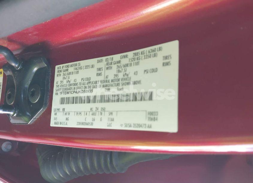 Photo 9 of 2018 Ford F-150 XLT (VIN 1FTEW1CP4JKD50935)